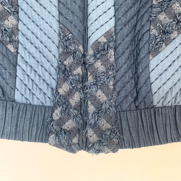 Rebecca Taylor Cropped Chambray Patchwork Jacket. Size: XS. Excellent condition - Picture 7 of 11